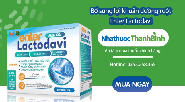 Mua men gói Enter Lactodavi chính hãng tại Nhà thuốc Thanh Bình