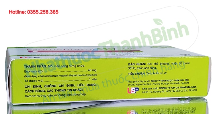 Thuốc Esomeprazol 40-US hộp 30 viên