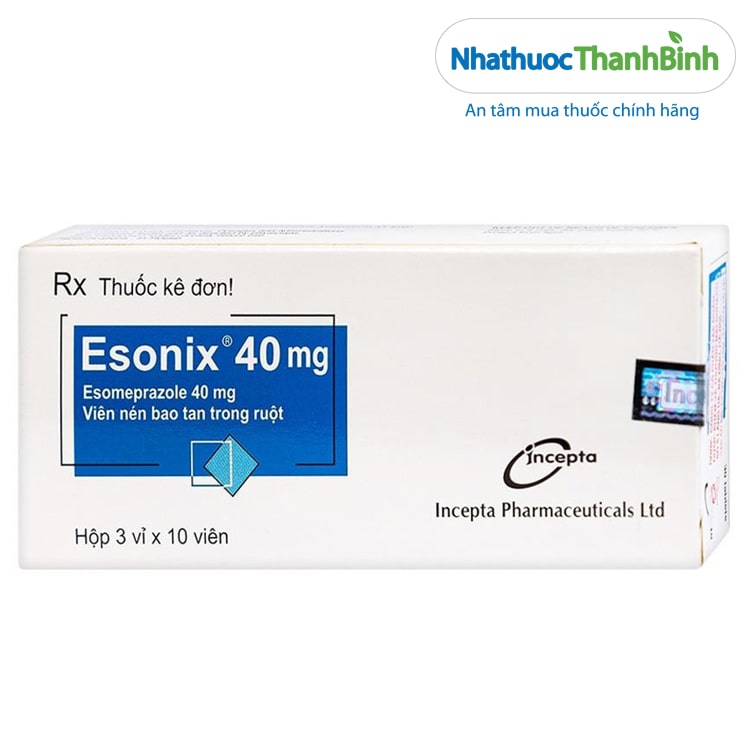Esonix 40mg điều trị trào ngược thực quản hộp 30 viên