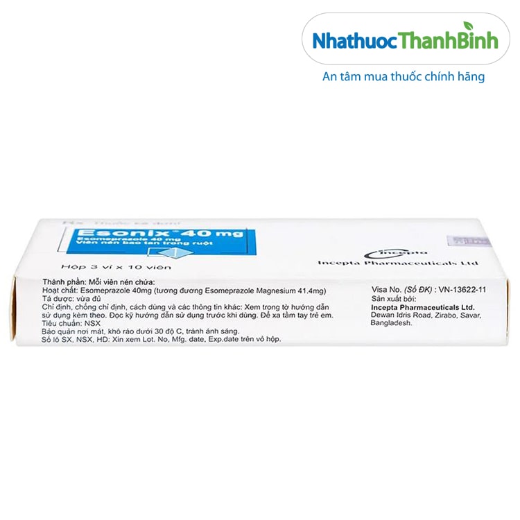 Thuốc Esonix chứa Esomeprazol 40mg
