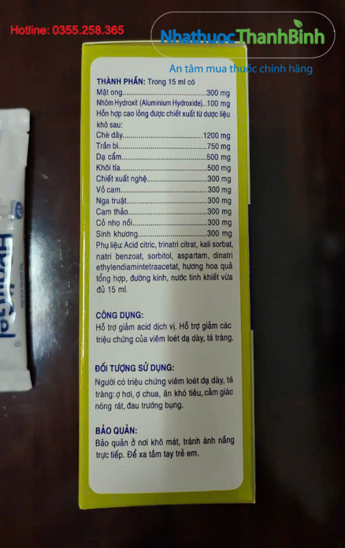 HP Gitgel hỗ trợ giảm axit dịch vị giảm triệu chứng của viêm loét dạ dày tá tràng