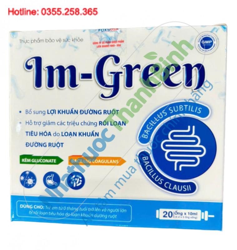 Im-Green bổ sung lợi khuẩn Bacillus, hỗ trợ cân bằng hệ vi sinh đường ruột cho trẻ em và người lớn