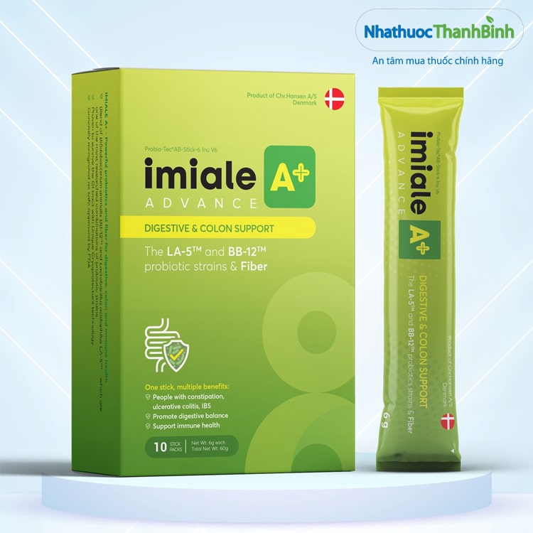Imiale A+ Hỗ trợ giảm các triệu chứng rối loạn tiêu hoá (Hộp 10 gói)