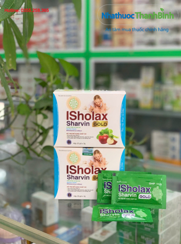 Thành phần ISholax Sharvin GOLD – Chất xơ hòa tan, lợi khuẩn Bacillus Clausii và thảo dược hỗ trợ tiêu hóa, giảm táo bón