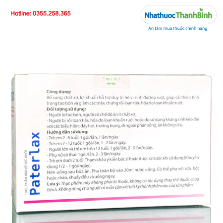 Paterlax bổ sung chất xơ FOS và lợi khuẩn hỗ trợ giảm táo bón