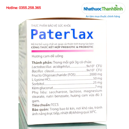 Paterlax bổ sung chất xơ FOS và lợi khuẩn hỗ trợ giảm táo bón