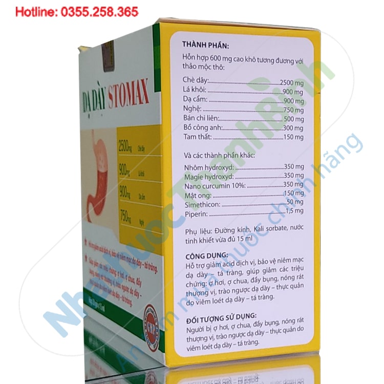 Dạ dày Stomax hộp 20 gói x 15ml hỗ trợ bảo vệ niêm mạc dạ dày