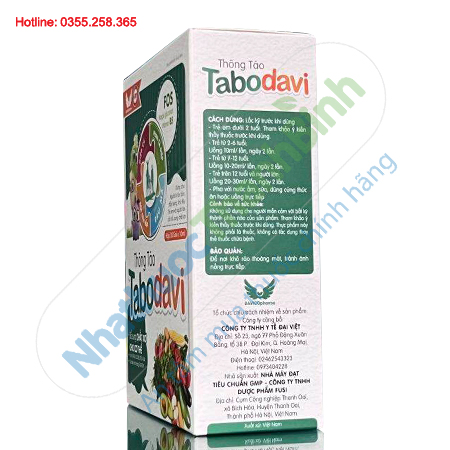 Thông táo Tabodavi hỗ trợ nhuận tràng, giảm táo bón