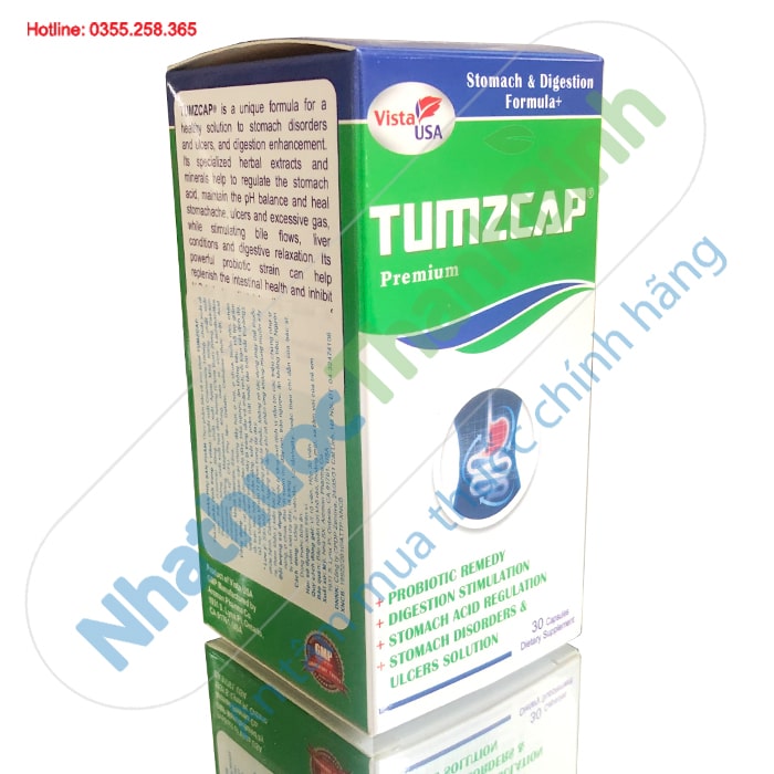 Tumzcap hỗ trợ điều trị viêm loét dạ dày, tá tràng, hỗ trợ diệt khuẩn HP