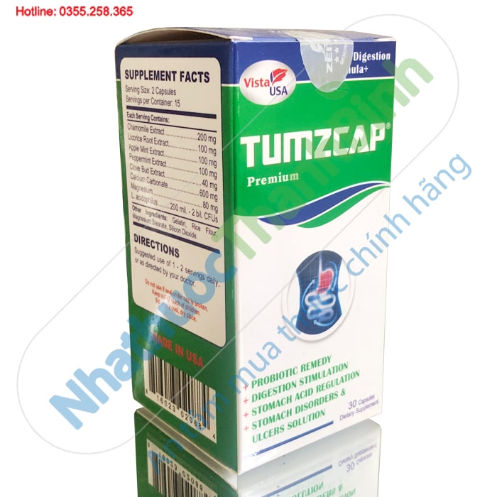 Tumzcap - Giảm đau, giảm viêm loét dạ dày, tá tràng