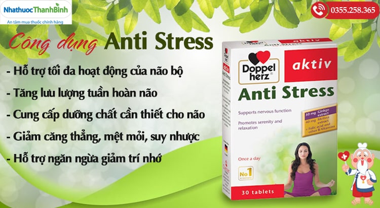 Anti Stress giúp hỗ trợ hoạt huyết tăng cường lưu thông máu não