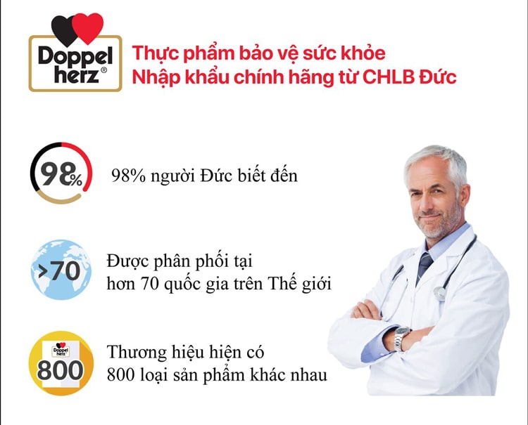 Sản phẩm của thương hiệu Doppelherz không thể thiếu trong tủ thuốc của mỗi gia đình