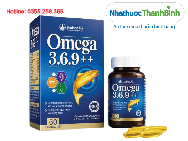 Omega 369++ Hudson Life bổ sung DHA, EPA và Omega 3-6-9 hỗ trợ chăm sóc sức khỏe mắt và tim mạch