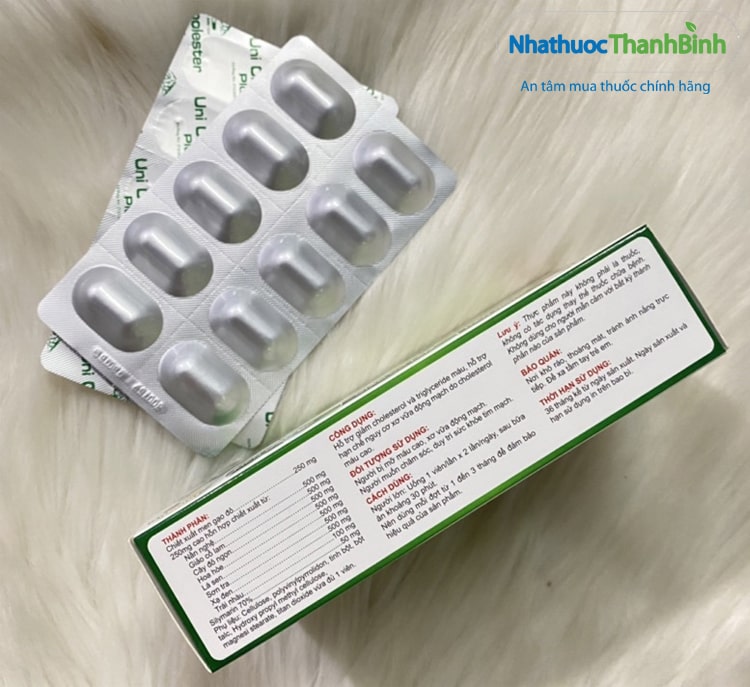 Uni cholester plus điều hòa cholesterol kiểm soát mỡ máu hiệu quả