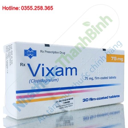 Thuốc Vixam 75mg đề phòng huyết khối động mạch