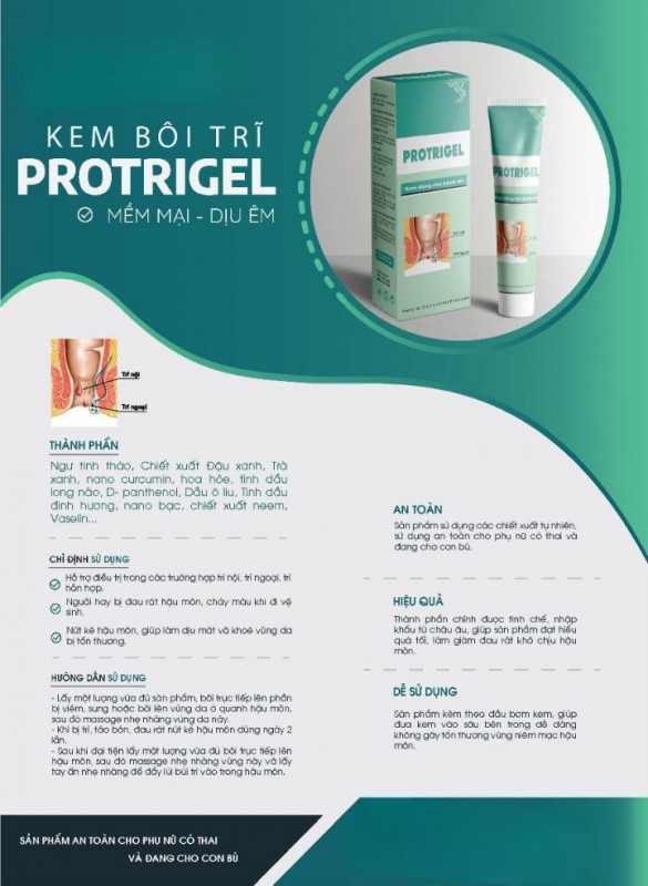 Kem bôi trĩ Protrigel thành phần chính được nhập khẩu từ châu Âu hiệu quả cao