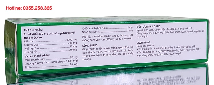 Thực phẩm bảo vệ sức khỏe Tri Paris hộp 30 viên hỗ trợ điều trị bệnh trĩ