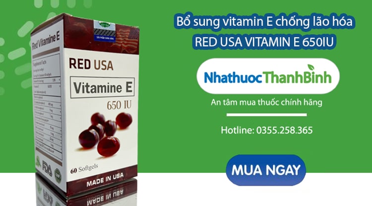 Mua Red USA Vitamin E 650IU chính hãng giá tốt tại Nhà thuốc Thanh Bình