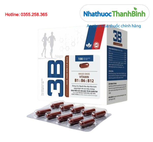 3B Naga bổ sung vitamin B1, B6, B12 và magie, hỗ trợ sức khỏe hệ thần kinh