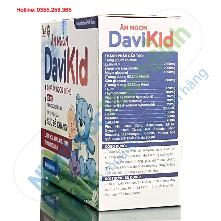 Ăn ngon Davikid giúp bổ sung một số enzyme acid amin và khoáng chất cho cơ thể