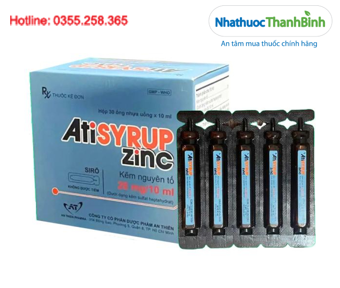 Atisyrup Zinc si rô bổ sung kẽm hỗ trợ tiêu hóa và tăng sức đề kháng cho trẻ