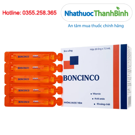 Thuốc Boncinco Hà Nam Bổ sung vitamin, lysin, calci và acid amin thiết yếu