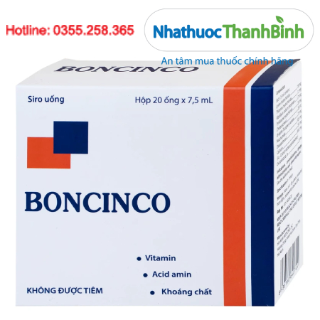 Thuốc Boncinco Hà Nam Bổ sung vitamin, lysin, calci và acid amin thiết yếu