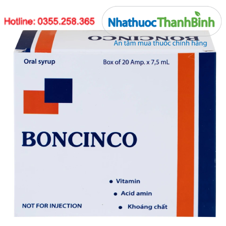 Thuốc Boncinco Hà Nam Bổ sung vitamin, lysin, calci và acid amin thiết yếu