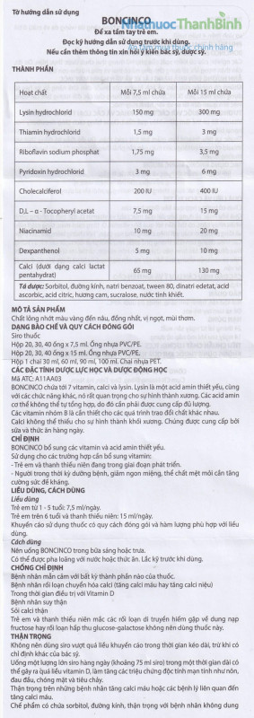 Hướng dẫn sử dụng Boncinco tờ 1