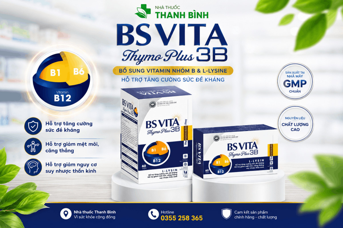 BS Vita Thymo Plus 3B hỗ trợ tăng sức đề kháng giảm căng thẳng mệt mỏi