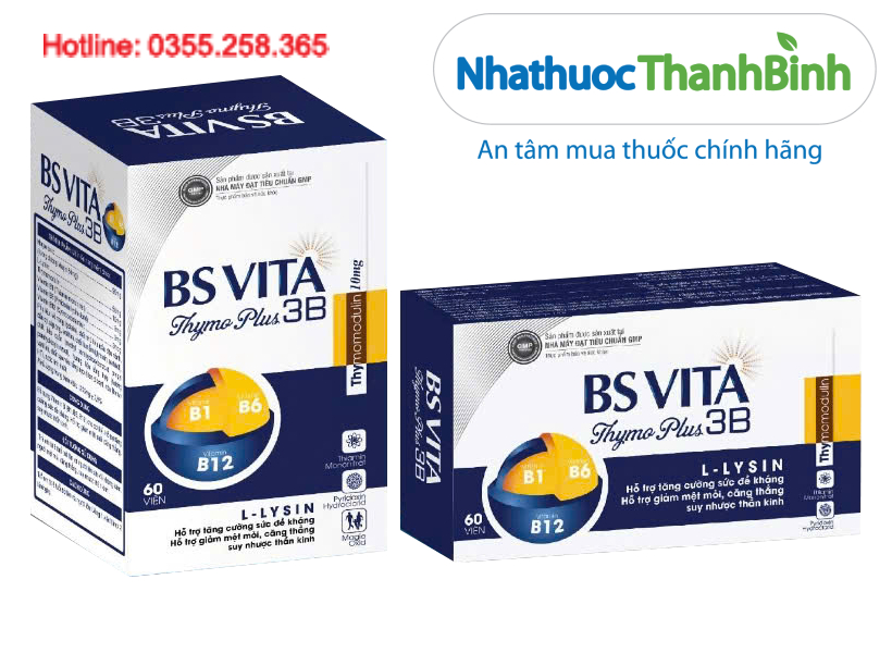 Mua viên uống BS Vita Thymo Plus 3B chính hãng tại Nhà thuốc Thanh Bình
