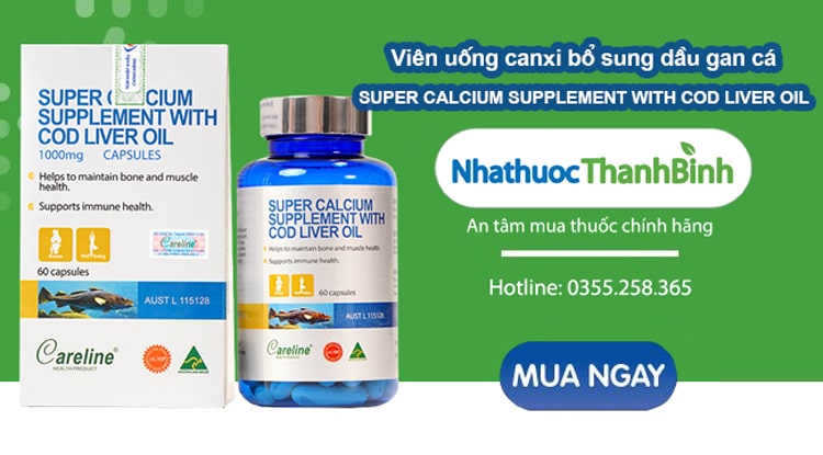 Mua Super Calcium Supplement With Cod Liver Oil 1000mg nhập khẩu chính hãng Úc