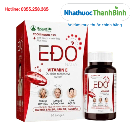 Viên uống E Đỏ Naga hỗ trợ chống oxy hóa làm đẹp da hạn chế lão hóa da