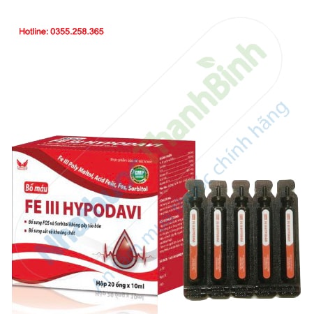 Bổ máu Fe III Hypodavi bổ sung sắt acid folic ngừa thiếu máu