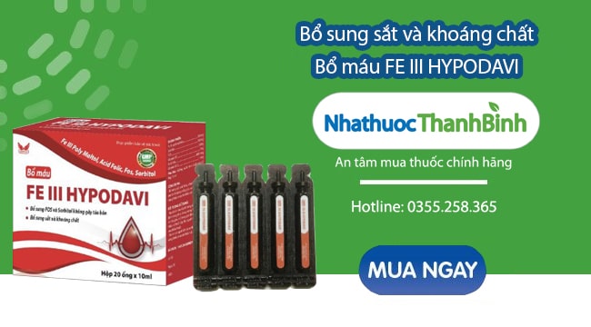 Mua Bổ máu Fe III Hypodavi chính hãng tại Nhà thuốc Thanh Bình
