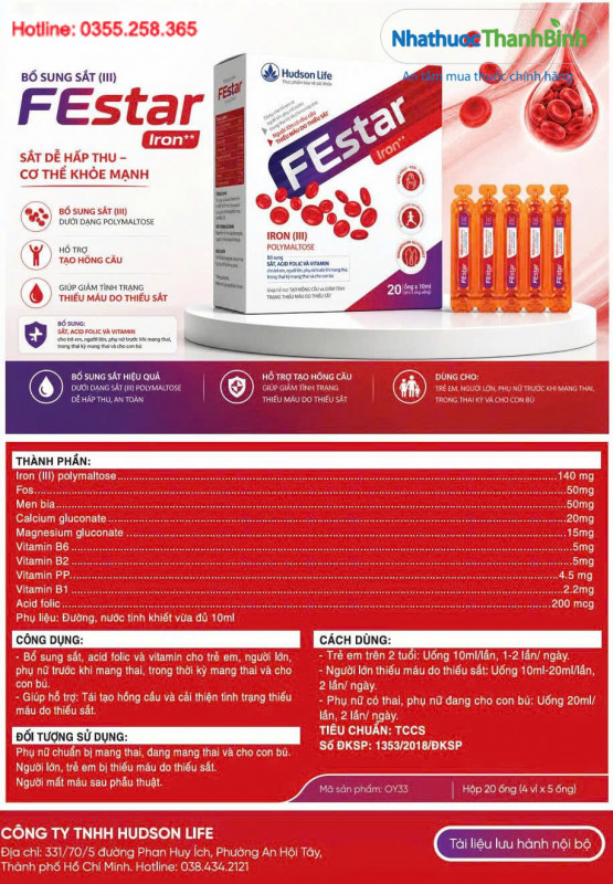 Festar Iron dành cho trẻ em trên 2 tuổi, người lớn, phụ nữ chuẩn bị mang thai, mang thai và cho con bú