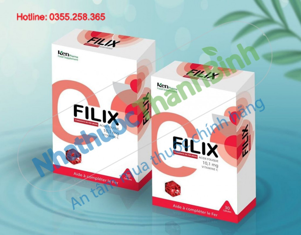 Viên uống Filix Kenpharma công thức sắt fumarate, acid folic, vitamin C và inulin giúp dễ hấp thu