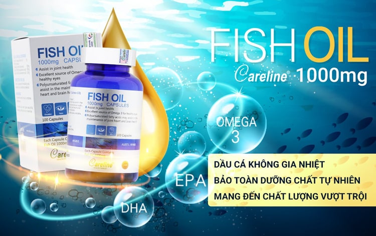 Careline Fish Oil (Salmon Oil) hỗ trợ làm đẹp da chống lão hóa tốt cho hệ tim mạch