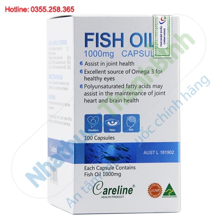 Fish Oil (Salmon Oil) 1000mg Careline - Dầu Cá Hồi 100 Viên