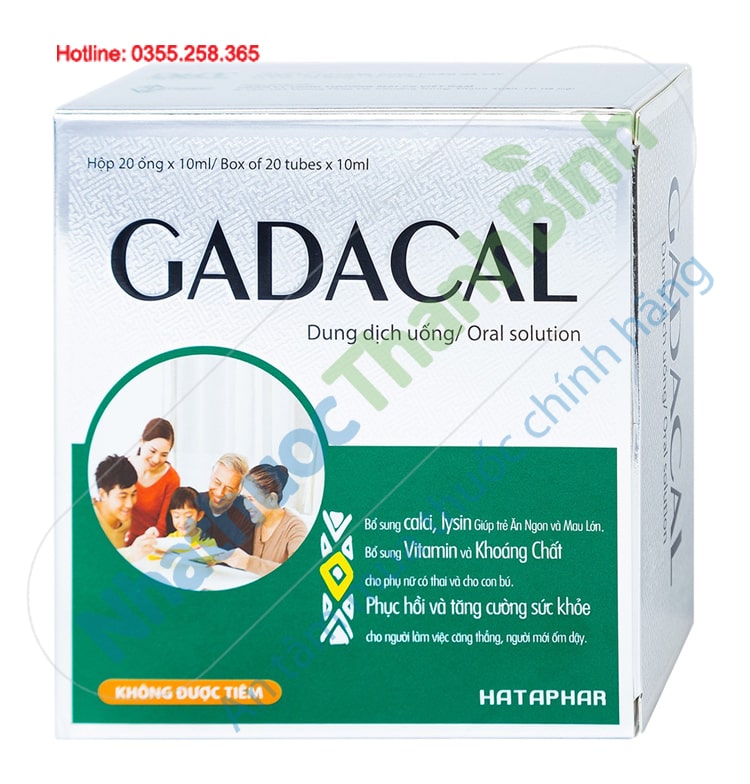Gadacal phòng và điều trị các trường hợp thiếu vitamin và khoáng chất