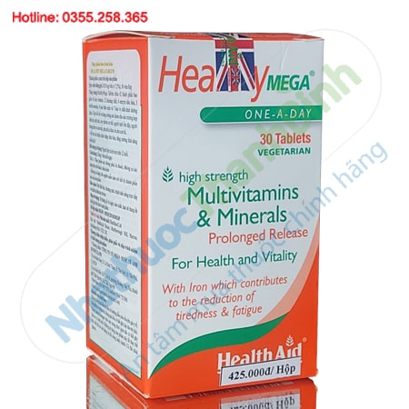 HealthAid Healthy Mega bổ sung vitamin hỗ trợ cải thiện sức đề kháng