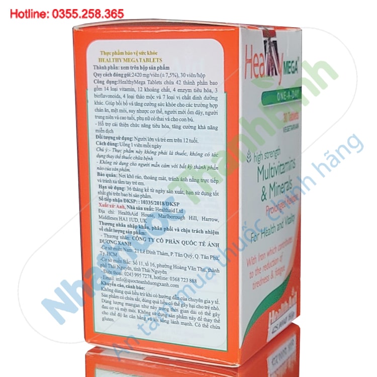 HealthAid Healthy Mega bổ sung 42 thành phần vitamin khoáng chất giúp bồi bổ cơ thể