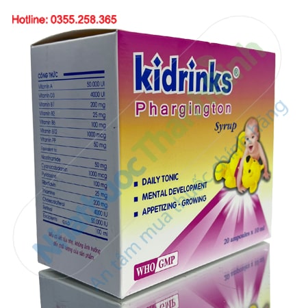 Kidrinks Phargington bổ sung vitamin và khoáng chất