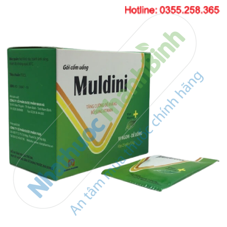 Thuốc Muldini (hộp 25 gói cốm uống) tăng cường sức đề kháng bổ sung vitamin