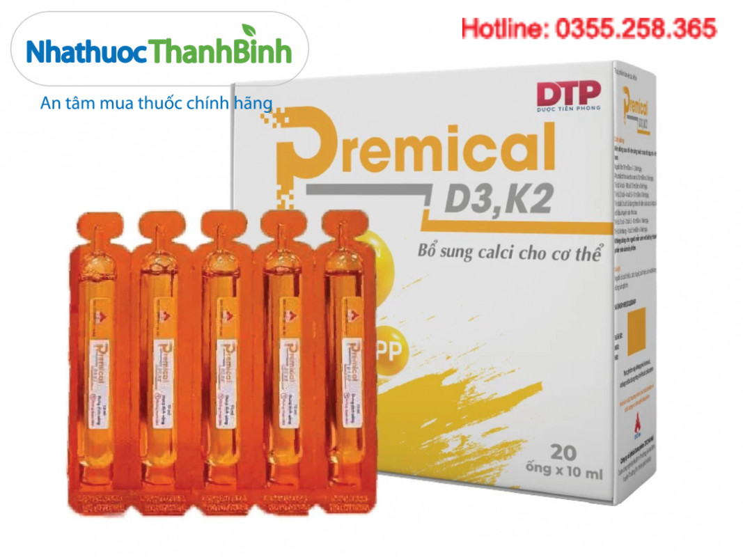 Premical D3K2 bổ sung Canxi, Vitamin D3 và Vitamin K2 hỗ trợ phát triển xương răng chắc khỏe cho trẻ em và người lớn