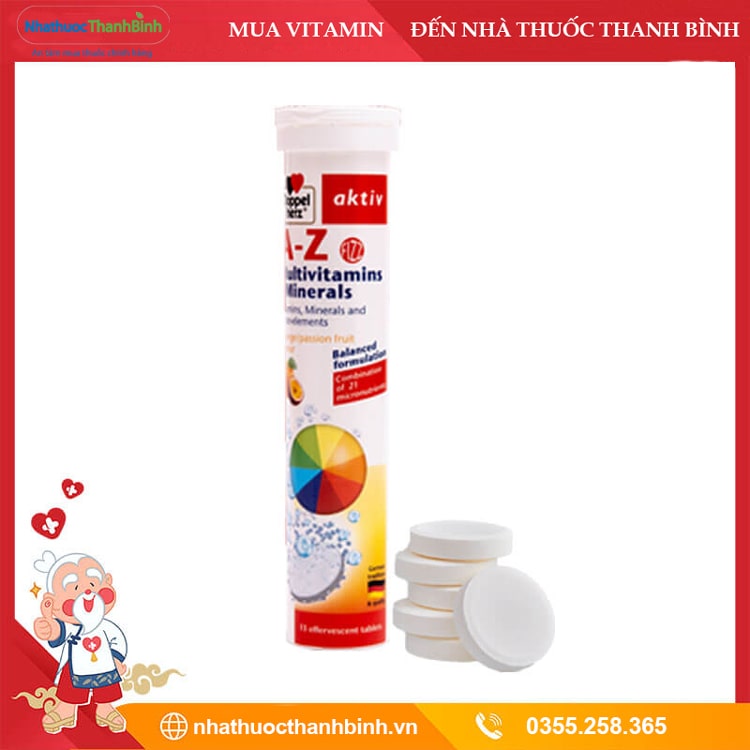 Viên sủi A-Z Doppel Herz rất tốt cho người suy nhược cơ thể, phụ nữ có thai và cho con bú