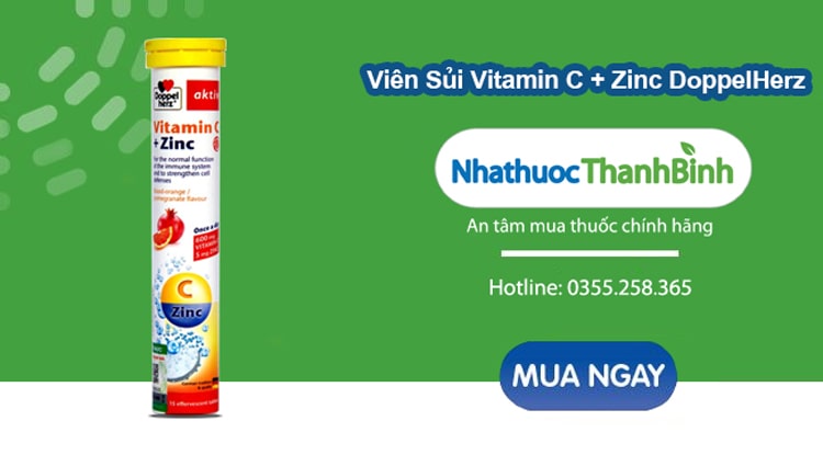 Mua Viên Sủi Vitamin C + Zinc DoppelHerz chính hãng tại Nhà thuốc Thanh Bình