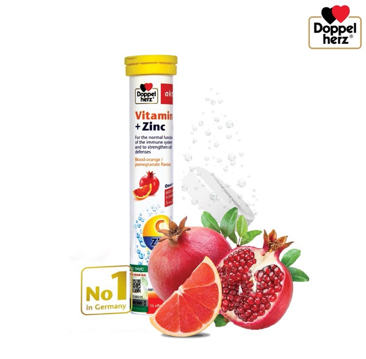 Viên Sủi Vitamin C+Zinc tuýp 15 viên tăng cường sức đề kháng