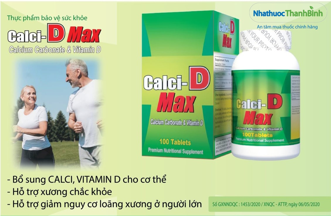 Viên uống Calci DMax hỗ trợ giảm nguy cơ loãng xương ở người cao tuổi