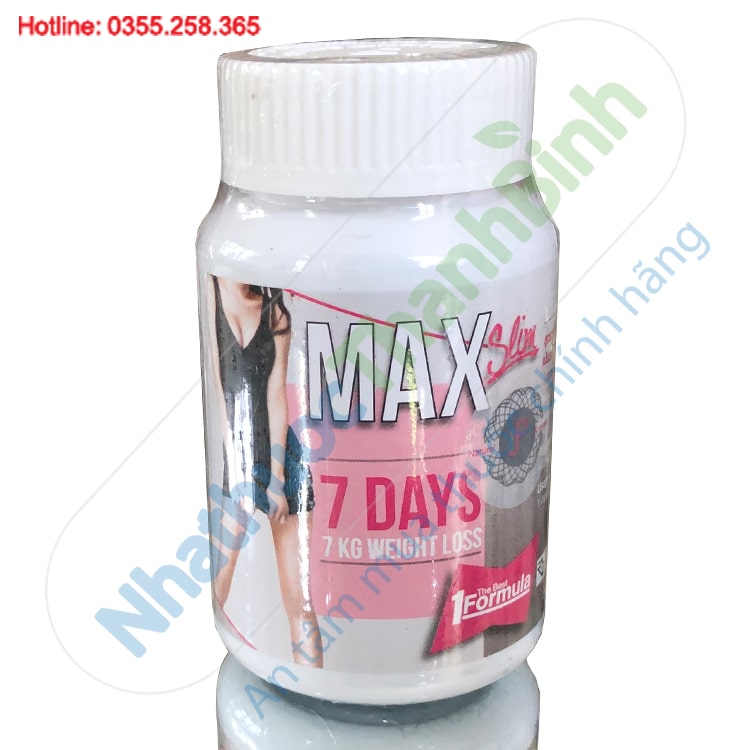 Thuốc giảm cân Max Slim 7 Days tập trung giảm mỡ vùng eo bụng đùi bắp tay